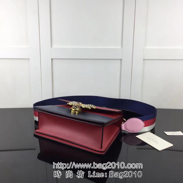 GUCCI古馳原單 新款專櫃品質原單質量實物實拍476541全皮 紅藍白粉手提包 波士頓包 HY1289